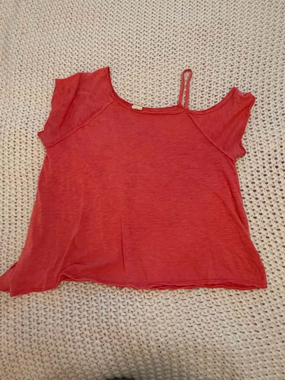 We The Free Cold Shoulder Top Size XS Red Asymmetric Strap